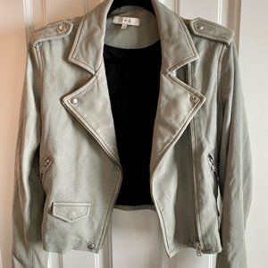 IRO Blue Grey Ashville Leather Jacket Sz. 40 M/L